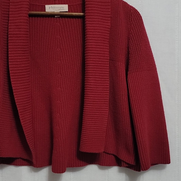 Philosophy Red Ribbed Knit Cropped Cardiga… - Picture 3 of 11